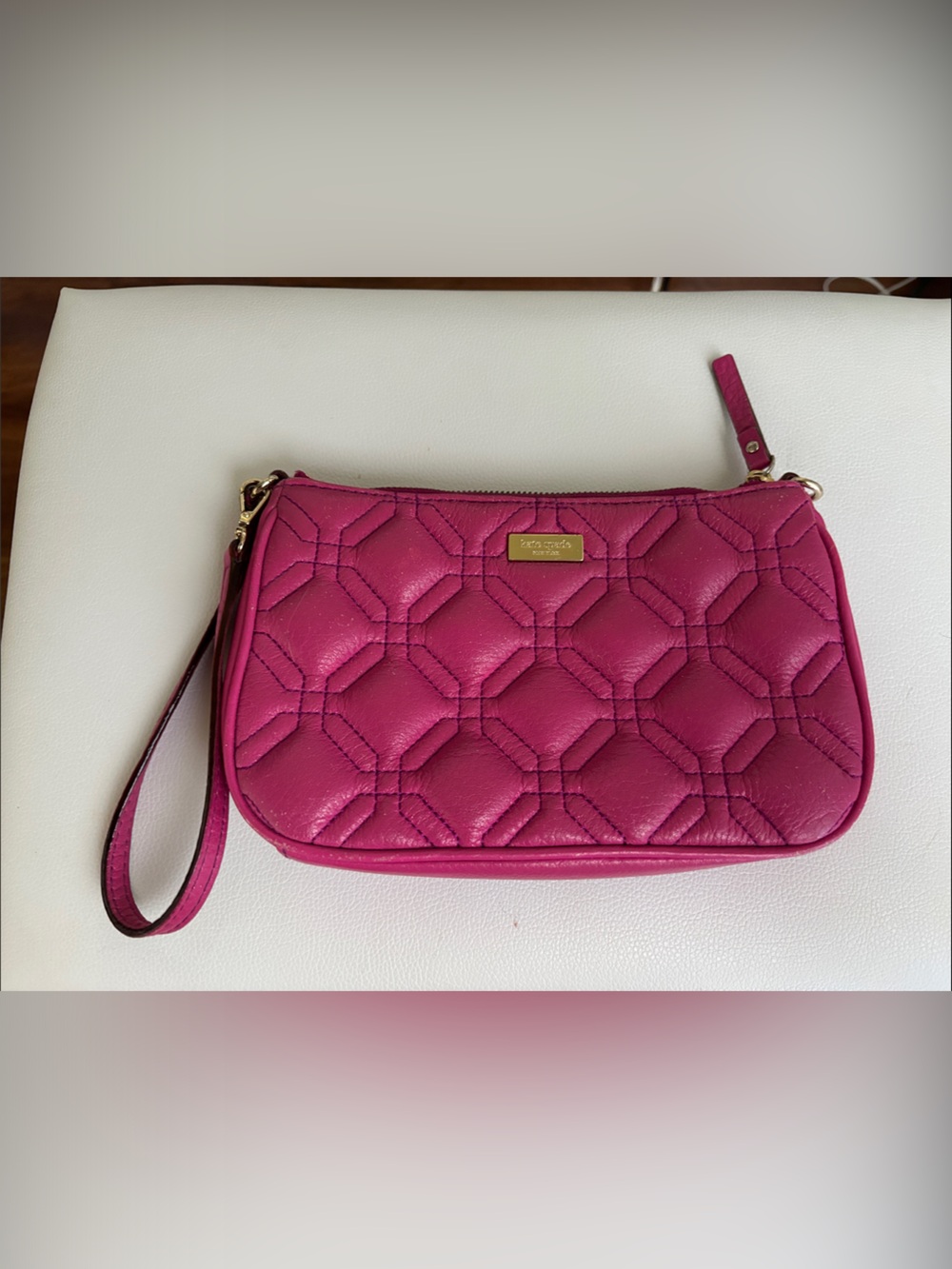 kate spade Quilted Hot Pink Wristlet Clutch